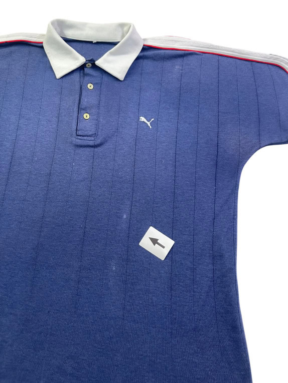 PUMA POLO T SHIRT RETRO BLU DONNA PRE OWNED M
