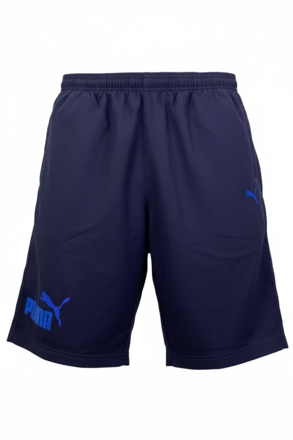 PUMA ATHLETIC LONGLINE SHORTS WITH BIG LOGO NAVY BLUE MEN'S LARGE