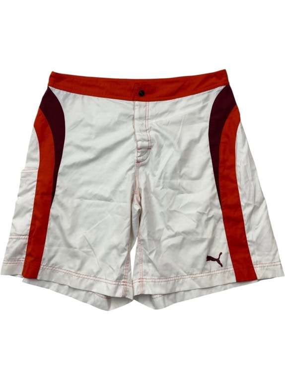 Puma Σορτσάκι Μαγιό Logo Λευκό Πορτοκαλί UNISEX L