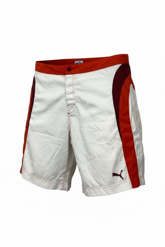 Puma Swim Shorts Logo White Orange UNISEX L