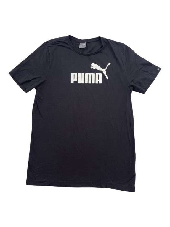 PUMA T-Shirt Casual Essentials Λογότυπο Μαύρο Ανδρικό Large