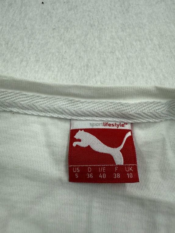 PUMA T-Shirt Casual Graphic Logo Λευκό Γυναικείο S