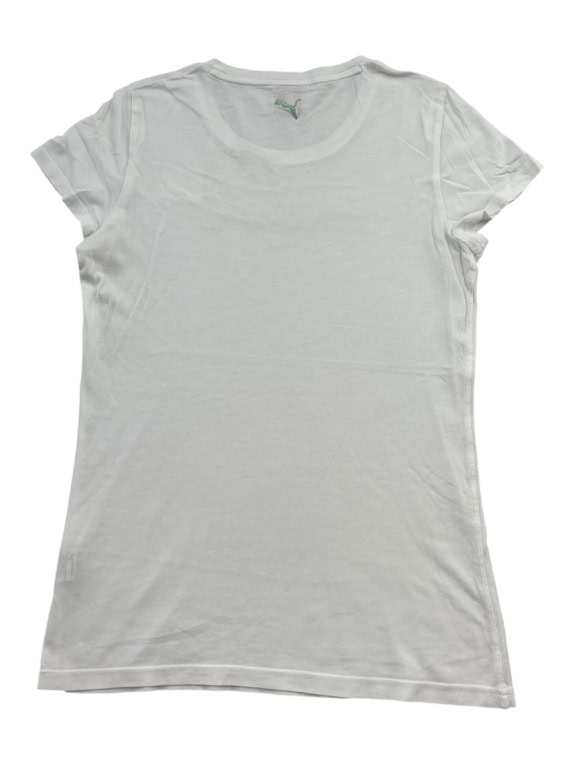 PUMA T-SHIRT CASUAL WITH EMBROIDERED LOGO WHITE WOMEN'S SMALL