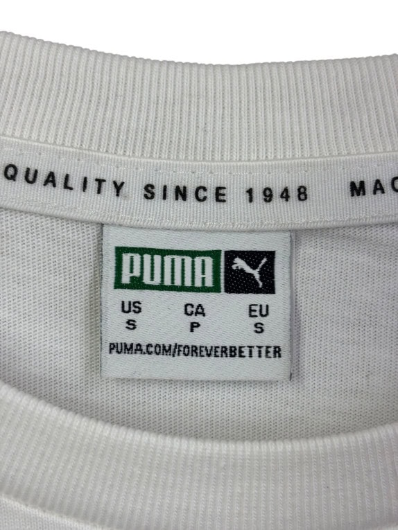 PUMA T SHIRT COLLEGIATE ΛΕΥΚΟ UNISEX PRE OWNED S