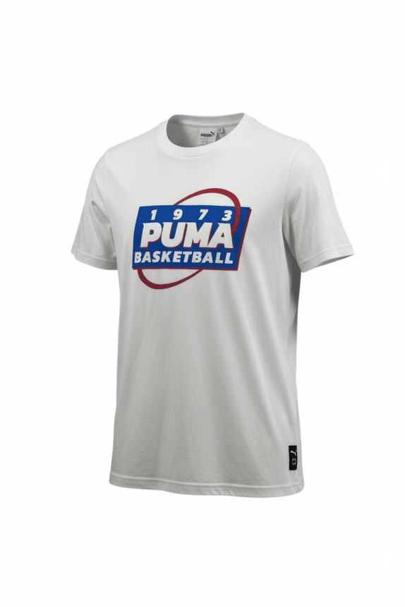 PUMA T-SHIRT VINTAGE BASKETBALL LOGO 1973 BIANCO UOMO M