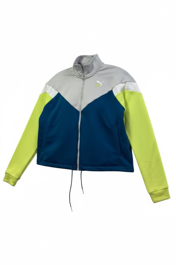 PUMA TRACK JACKET SPORTSWEAR ΓΚΡΙ ΜΠΛΕ ΠΡΑΣΙΝΟ ΓΥΝΑΙΚΕΙΟ PRE OWNED M
