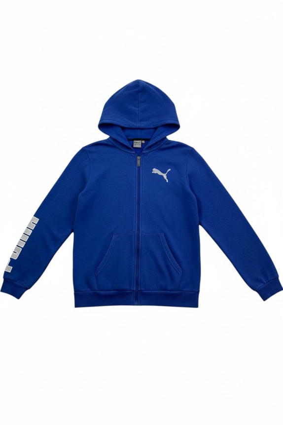PUMA Full-Zip Hoodie Logo Blue UNISEX S-M