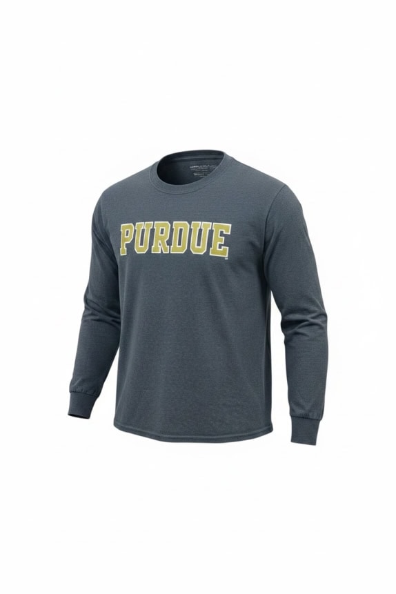 Maglietta a maniche lunghe Purdue University grigia unisex L