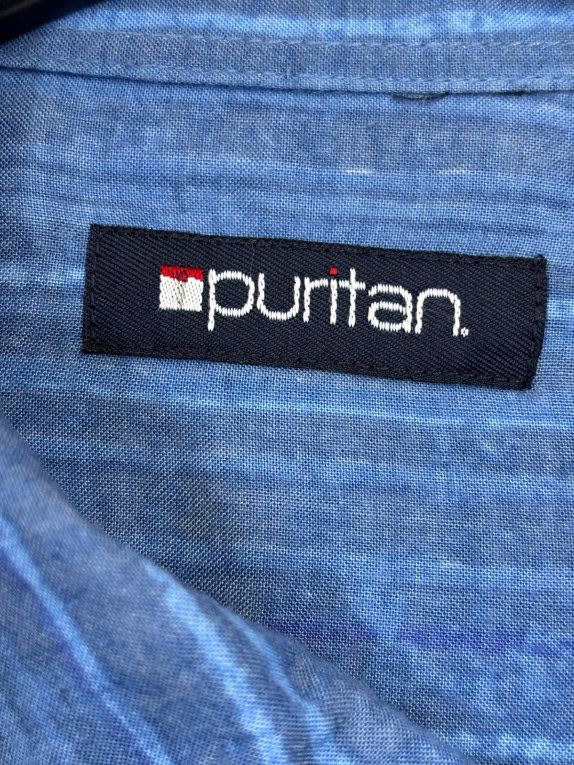 PURITAN ΠΟΥΚΑΜΙΣΟ TROPICAL ΜΠΛΕ ΑΝΤΡΙΚΟ PRE OWNED L