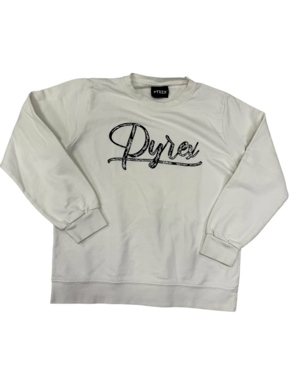 PYREX CREWNECK ΦΟΥΤΕΡ ΛΕΥΚΟ ΜΕ ΚΑΛΛΙΓΡΑΦΙΚΟ ΛΟΓΟΤΥΠΟ - L