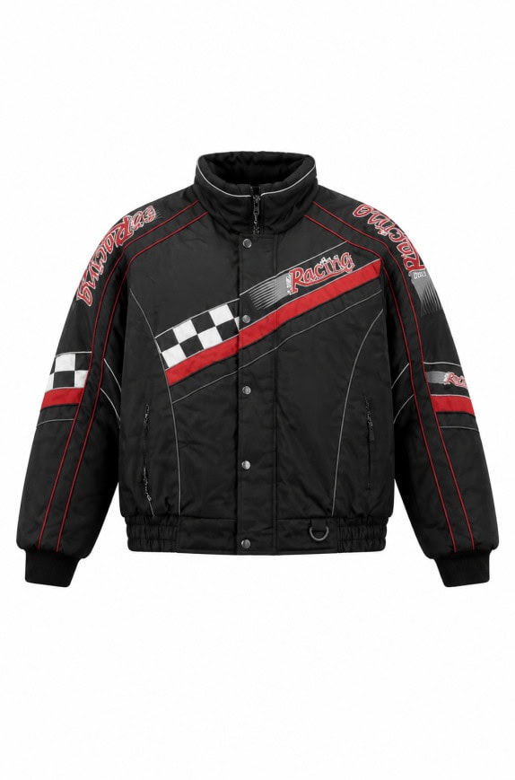 RACING JACKET ΜΕ ΕΚΤΥΠΩΣΗ ΜΑΥΡΟ ΑΝΤΡΙΚΟ PRE OWNED M