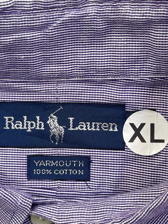 RALPH LAUREN BUTTON DOWN ΠΟΥΚΑΜΙΣΟ CLASSIC ΡΙΓΕ ΜΩΒ ΑΝΤΡΙΚΟ PRE OWNED XL