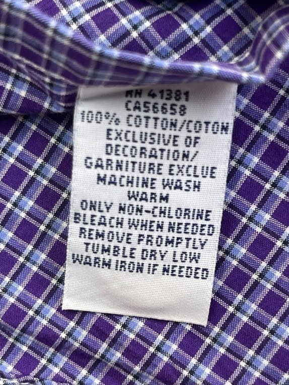 RALPH LAUREN BUTTON DOWN ΠΟΥΚΑΜΙΣΟ ΚΑΡΟ ΜΩΒ ΑΝΤΡΙΚΟ PRE OWNED L