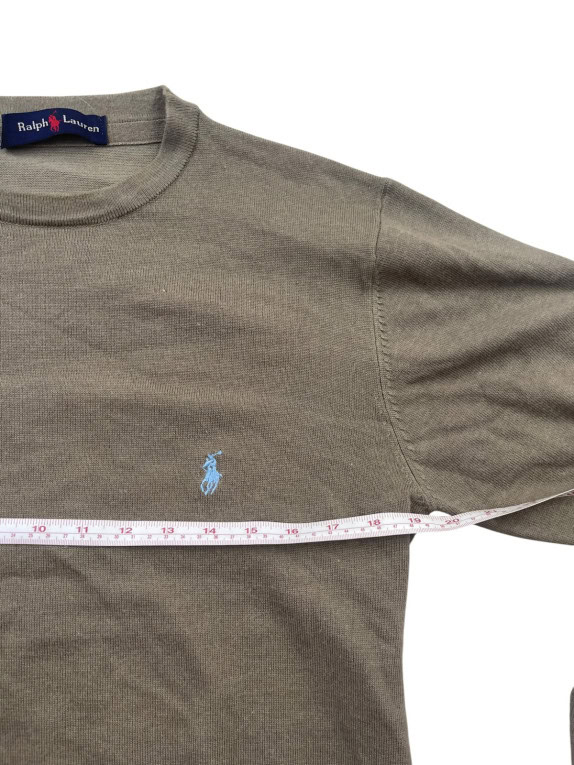 RALPH LAUREN CREWNECK ΠΟΥΛΟΒΕΡ MINIMAL OLIVE ΑΝΤΡΙΚΟ PRE OWNED S