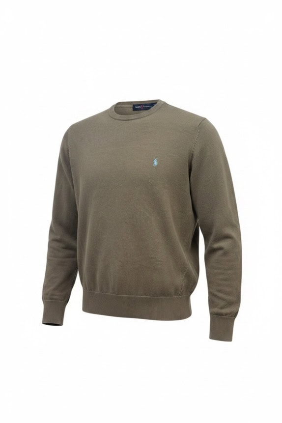 RALPH LAUREN CREWNECK SWEATER MINIMAL OLIVE MENS PRE OWNED S
