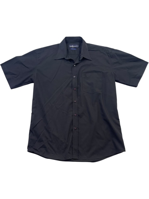RALPH LAUREN ΚΟΝΤΟΜΑΝΙΚΟ ΠΟΥΚΑΜΙΣΟ MINIMAL ΜΑΥΡΟ ΑΝΤΡΙΚΟ PRE OWNED L