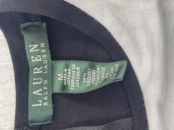 RALPH LAUREN LONGSLEEVE MONOCHROME BLACK WHITE WOMEN PRE OWNED M