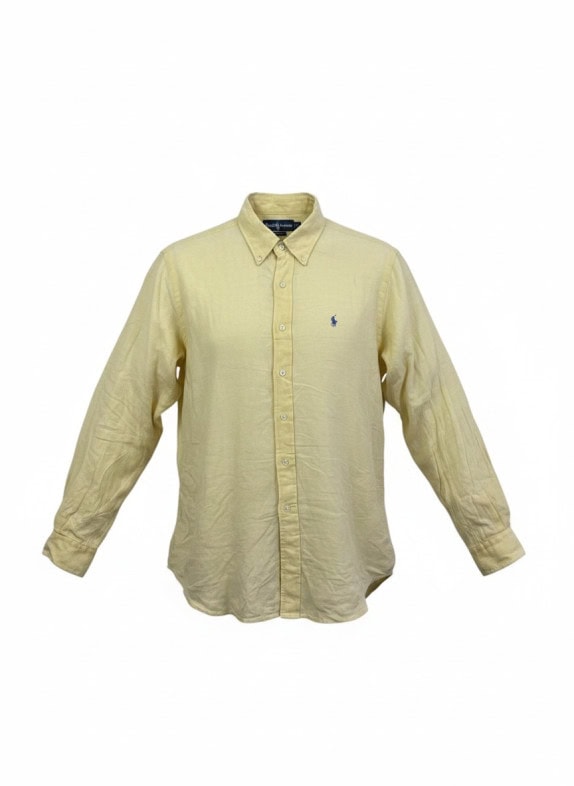 RALPH LAUREN ΜΑΚΡΥΜΑΝΙΚΟ ΠΟΥΚΑΜΙΣΟ CLASSIC FIT ΑΝΟΙΧΤΟ ΚΙΤΡΙΝΟ ΑΝΤΡΙΚΟ PRE OWNED L