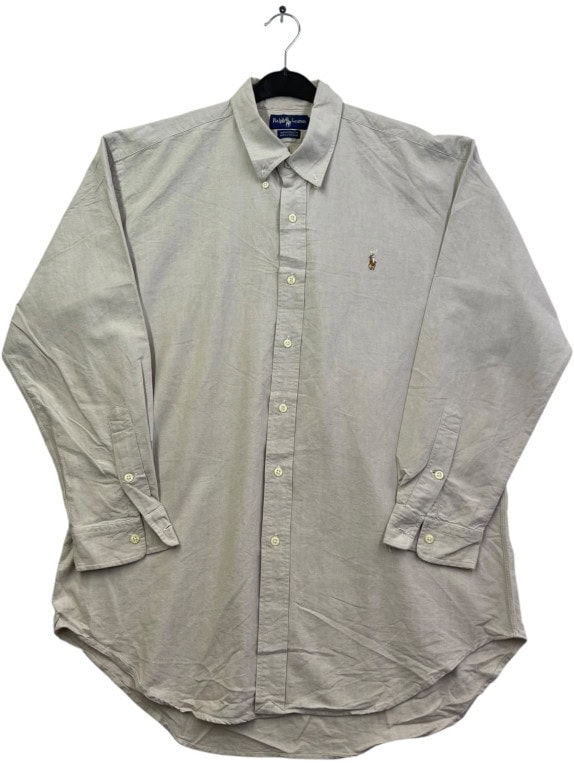 RALPH LAUREN ΠΟΥΚΑΜΙΣΟ BUTTON DOWN ΚΛΑΣΙΚΟ STONE GREY ΑΝΤΡΙΚΟ PRE OWNED XL