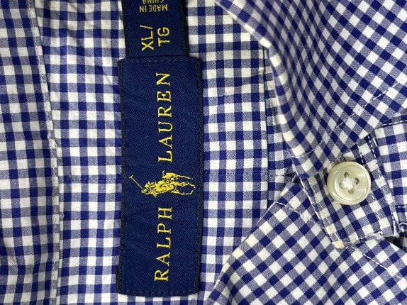 RALPH LAUREN CAMICIA CHECK BLU UOMO PRE OWNED XL