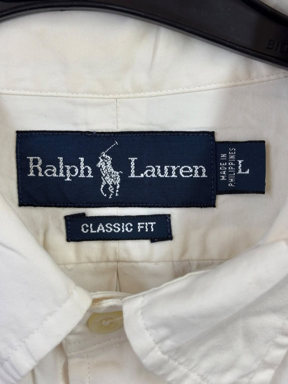 RALPH LAUREN CAMICIA CLASSIC CREMA UOMO PRE OWNED L
