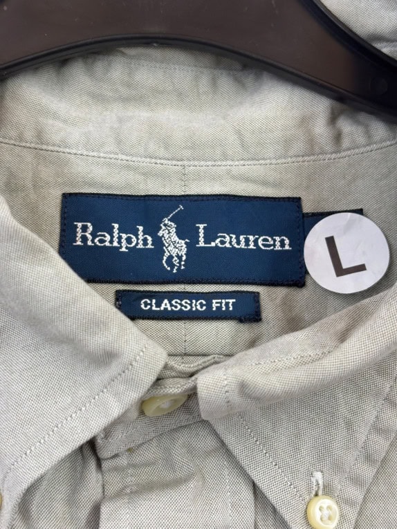 RALPH LAUREN ΠΟΥΚΑΜΙΣΟ CLASSIC FIT STONE GREY ΑΝΤΡΙΚΟ PRE OWNED L