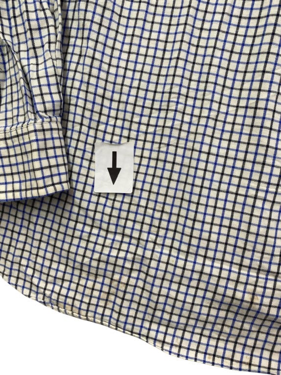 RALPH LAUREN SHIRT CLASSIC CHECKED CREAM BLUE MEN PRE OWNED M