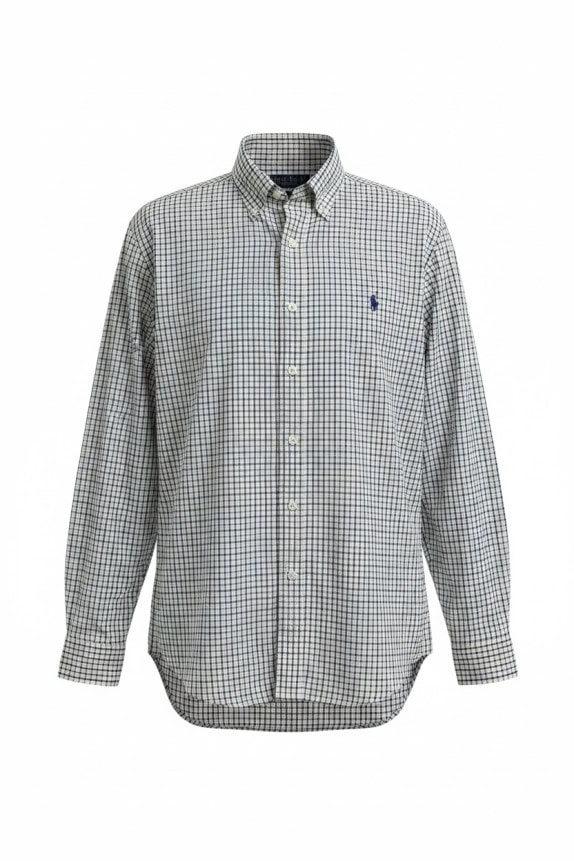 RALPH LAUREN ΠΟΥΚΑΜΙΣΟ CLASSIC ΚΑΡΟ CREAM ΜΠΛΕ ΑΝΤΡΙΚΟ PRE OWNED M