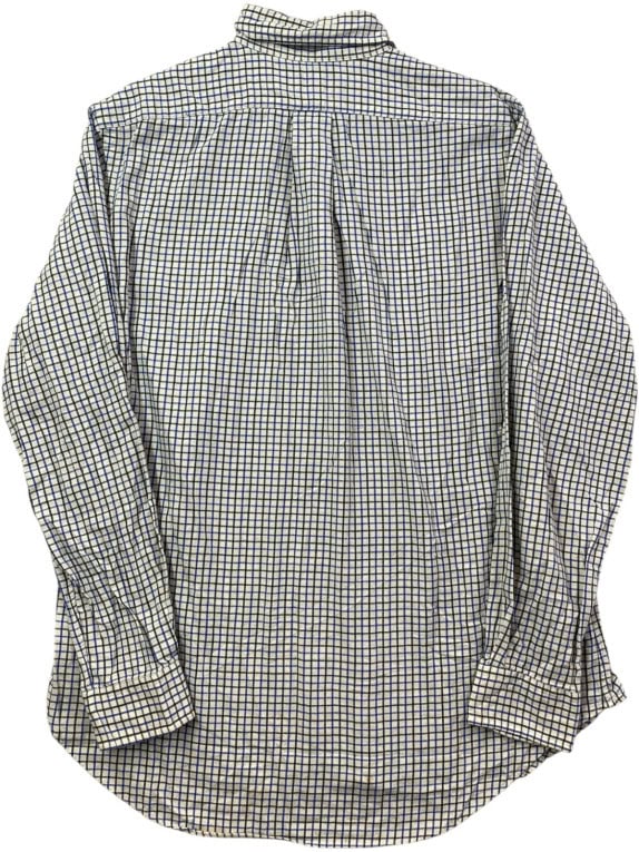 RALPH LAUREN SHIRT CLASSIC CHECKED CREAM BLUE MEN PRE OWNED M