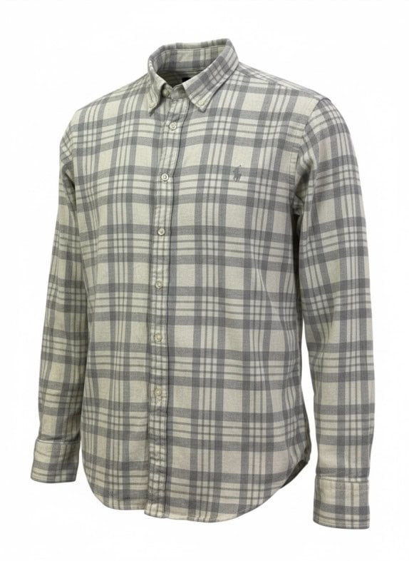 RALPH LAUREN ΠΟΥΚΑΜΙΣΟ CLASSIC ΚΑΡΟ ΓΚΡΙ ΑΝΤΡΙΚΟ PRE OWNED M