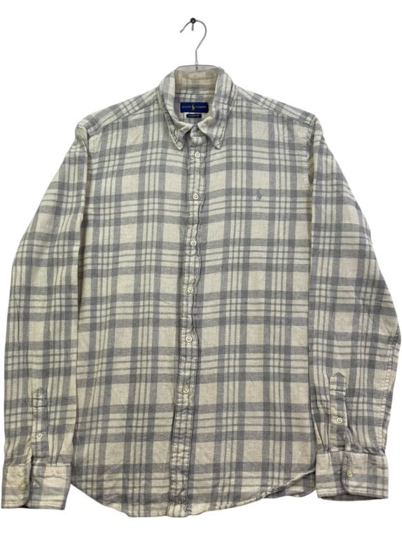 RALPH LAUREN ΠΟΥΚΑΜΙΣΟ CLASSIC ΚΑΡΟ ΓΚΡΙ ΑΝΤΡΙΚΟ PRE OWNED M