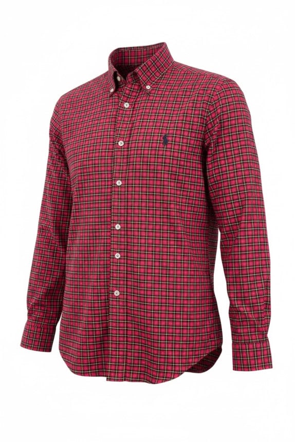 RALPH LAUREN ΠΟΥΚΑΜΙΣΟ CLASSIC ΚΑΡΟ ΚΟΚΚΙΝΟ ΑΝΤΡΙΚΟ PRE OWNED L
