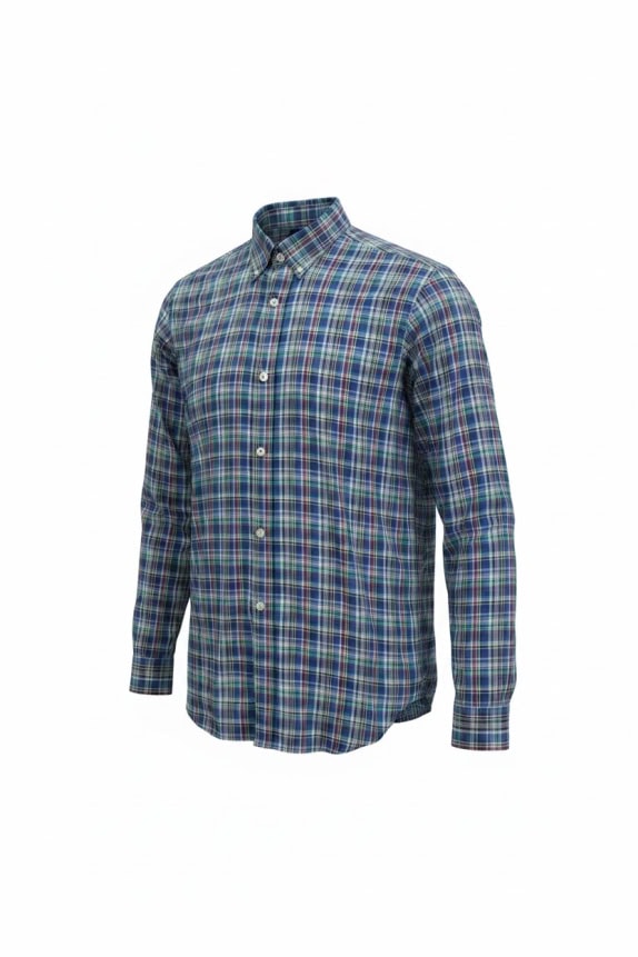 RALPH LAUREN ΠΟΥΚΑΜΙΣΟ CLASSIC ΚΑΡΟ ΜΠΛΕ ΑΝΤΡΙΚΟ PRE OWNED XL