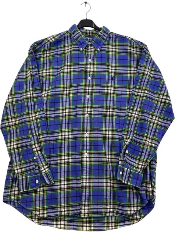 RALPH LAUREN ΠΟΥΚΑΜΙΣΟ CLASSIC ΚΑΡΟ ΜΠΛΕ ΑΝΤΡΙΚΟ PRE OWNED XL