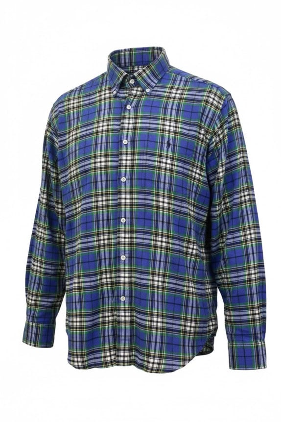 RALPH LAUREN ΠΟΥΚΑΜΙΣΟ CLASSIC ΚΑΡΟ ΜΠΛΕ ΑΝΤΡΙΚΟ PRE OWNED XL