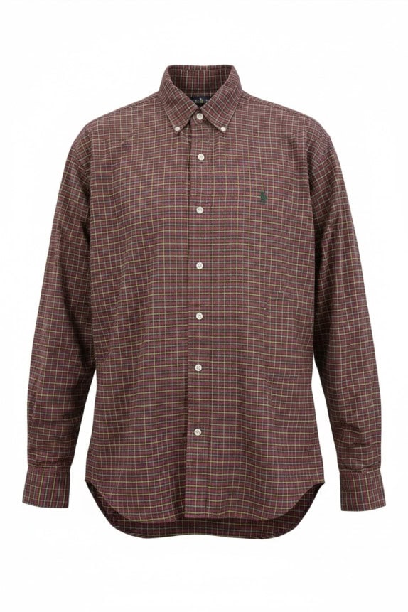 RALPH LAUREN ΠΟΥΚΑΜΙΣΟ CLASSIC ΚΑΡΟ ΜΠΟΡΝΤΟ ΑΝΤΡΙΚΟ PRE OWNED M