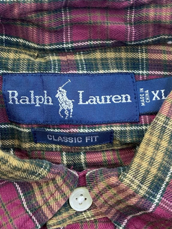 RALPH LAUREN ΠΟΥΚΑΜΙΣΟ CLASSIC ΚΑΡΟ ΜΠΟΡΝΤΟ ΑΝΤΡΙΚΟ PRE OWNED XL