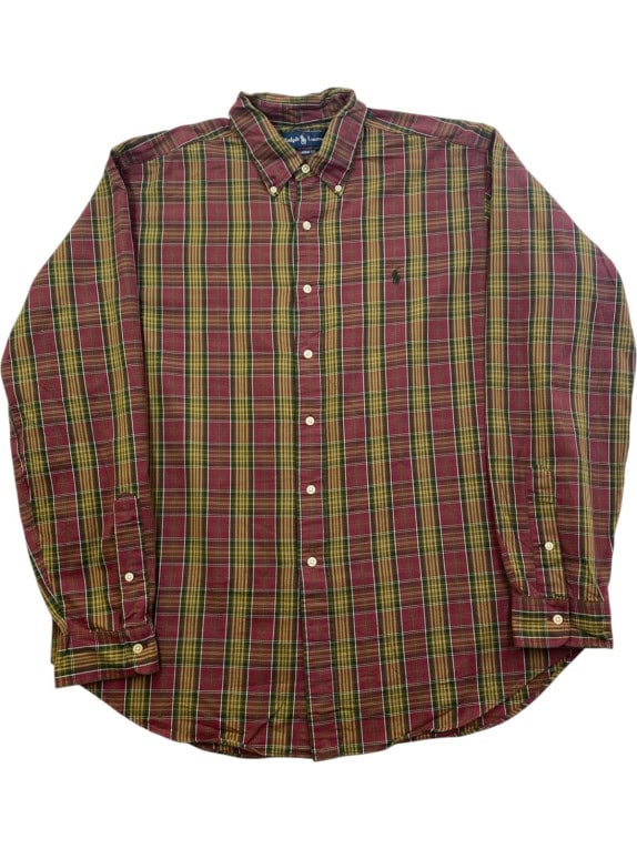 RALPH LAUREN ΠΟΥΚΑΜΙΣΟ CLASSIC ΚΑΡΟ ΜΠΟΡΝΤΟ ΑΝΤΡΙΚΟ PRE OWNED XL
