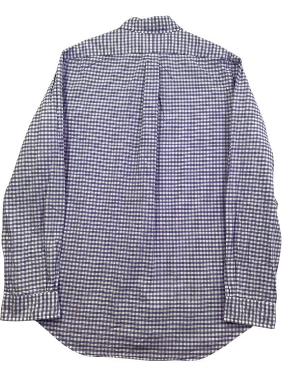 RALPH LAUREN BUTTON DOWN SHIRT CLASSIC PURPLE WHITE CHECK MENS PRE OWNED L
