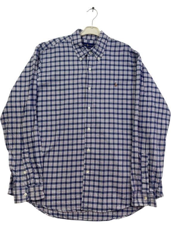 RALPH LAUREN ΠΟΥΚΑΜΙΣΟ CLASSIC ΚΑΡΟ NAVY ΑΝΤΡΙΚΟ PRE OWNED XL
