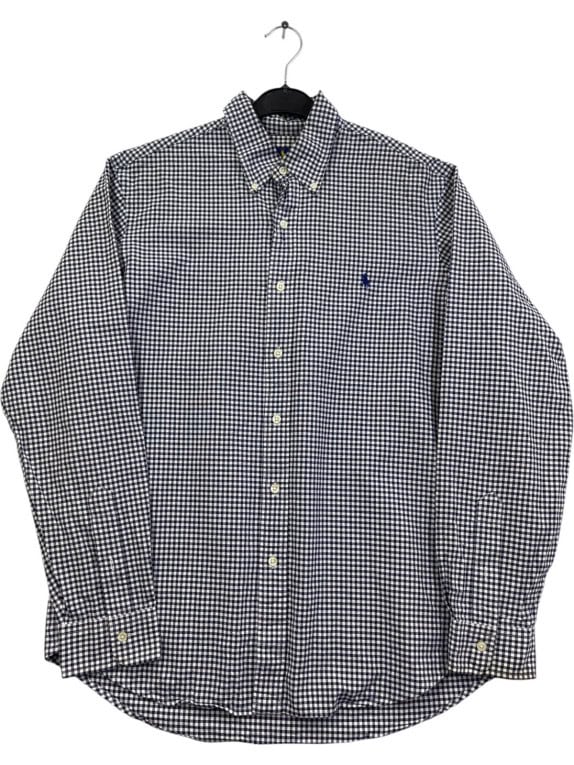 RALPH LAUREN ΠΟΥΚΑΜΙΣΟ CLASSIC ΚΑΡΟ NAVY ΛΕΥΚΟ ΑΝΤΡΙΚΟ PRE OWNED L