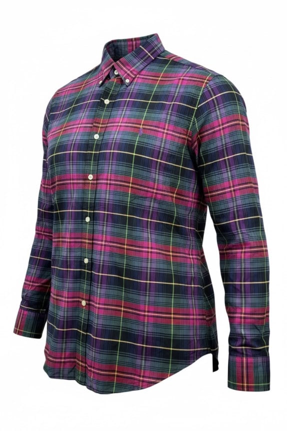 RALPH LAUREN ΠΟΥΚΑΜΙΣΟ CLASSIC ΚΑΡΟ ΠΟΛΥΧΡΩΜΟ ΑΝΤΡΙΚΟ PRE OWNED L