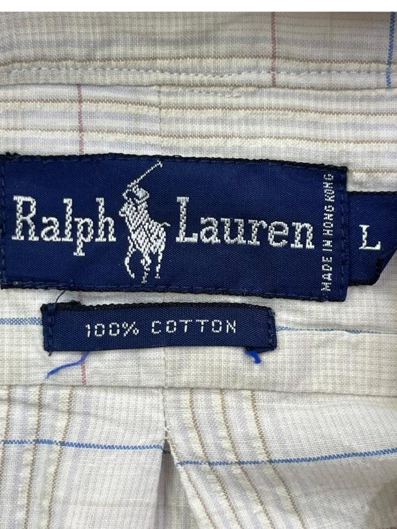 RALPH LAUREN SHIRT CLASSIC CREAM MENS PRE OWNED L