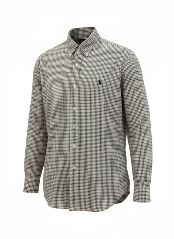 RALPH LAUREN ΠΟΥΚΑΜΙΣΟ CLASSIC ΜΠΕΖ ΚΑΦΕ ΑΝΤΡΙΚΟ PRE OWNED XL