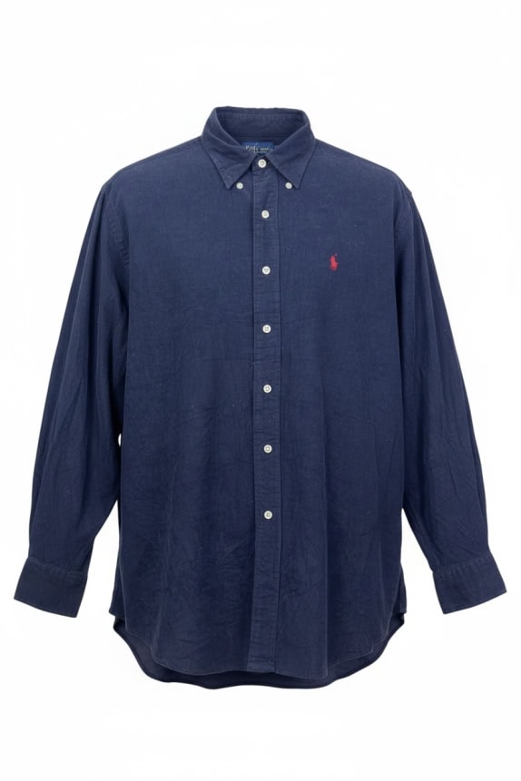RALPH LAUREN SHIRT CLASSIC NAVY MEN PRE OWNED L