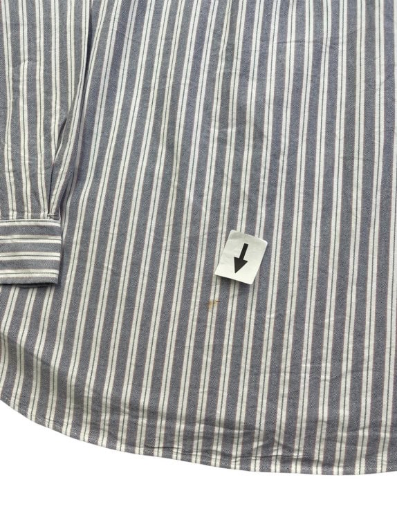 RALPH LAUREN BUTTON DOWN SHIRT CLASSIC STRIPED GREY MENS PRE OWNED XL