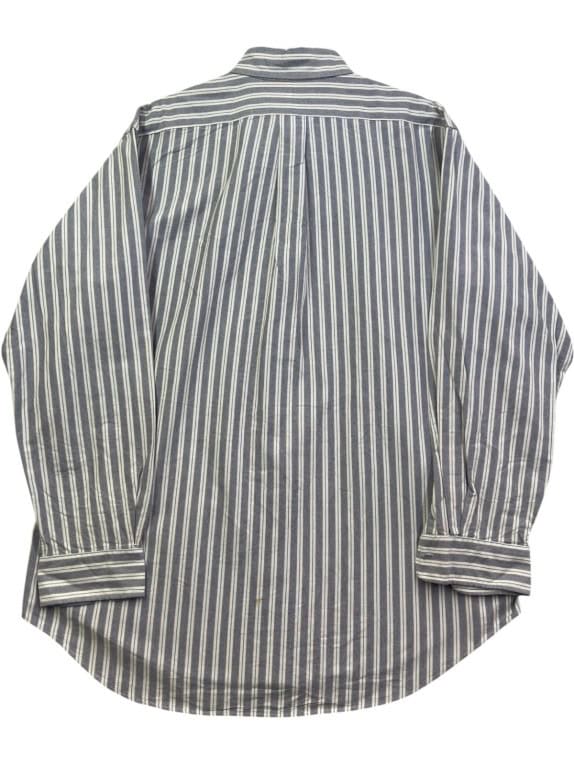 RALPH LAUREN BUTTON DOWN SHIRT CLASSIC STRIPED GREY MENS PRE OWNED XL