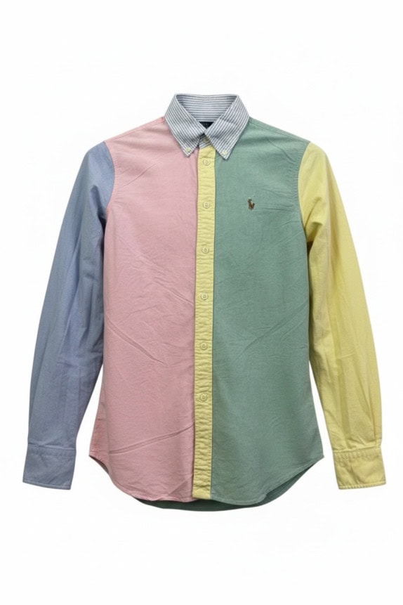 RALPH LAUREN ΠΟΥΚΑΜΙΣΟ COLORBLOCK ΠΑΣΤΕΛ ΠΟΛΥΧΡΩΜΟ ΑΝΤΡΙΚΟ PRE OWNED XS