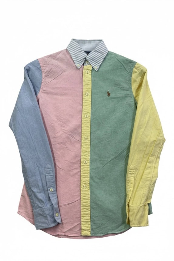 RALPH LAUREN ΠΟΥΚΑΜΙΣΟ COLORBLOCK ΠΑΣΤΕΛ ΠΟΛΥΧΡΩΜΟ ΑΝΤΡΙΚΟ PRE OWNED XS