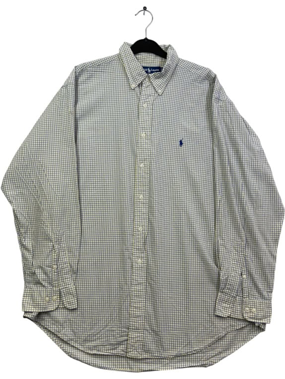 RALPH LAUREN ΠΟΥΚΑΜΙΣΟ ΚΑΡΟ LOGO ΚΙΤΡΙΝΟ ΜΠΛΕ UNISEX XXL